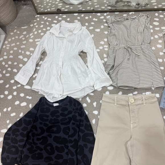 Lot of 8 Zara Kids bundle girls dress romper top pants skirt shorts denim crew - Picture 5 of 8